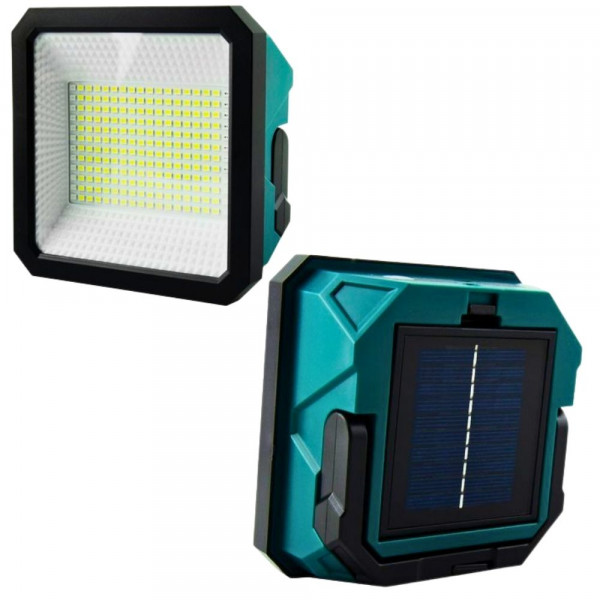 Мощна соларна LED лампа 100W, свети до 15 часа, зарежда се от слънце или ток, с блиц режим, прожектор - CK 688